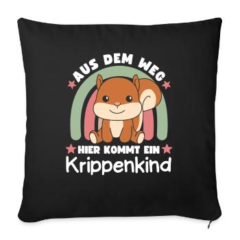 Aus Dem Weg Hier Kommt Ein Krippenkind - Sofakissenbezug 45 x 45 cm - Schwarz - Vorne
