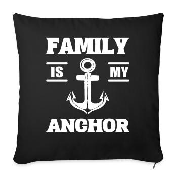 La famille est mon ancre Kapitän zur See - Housse de coussin décorative 45 x 45 cm - noir - Devant