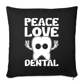 Peace Love Dental Dental Assistant - Sofa pillowcase 17,3'' x 17,3'' (45 x 45 cm) - black - Front