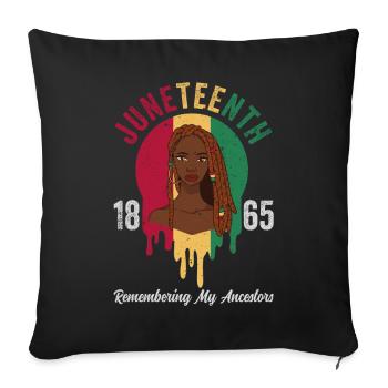 Juneteenth 1865 Se souvenir de mes ancêtres - Housse de coussin décorative 45 x 45 cm - noir - Devant