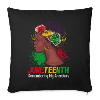 Juneteenth 1865 Remembering My Ancestors - Sofa pillowcase 17,3'' x 17,3'' (45 x 45 cm) - black - Front
