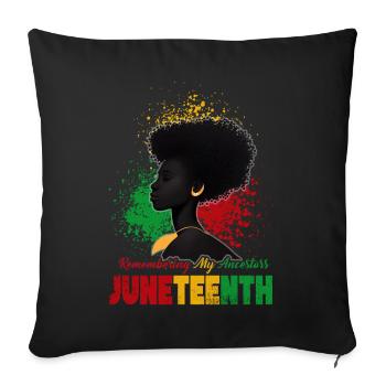 Juneteenth 1865 Remembering My Ancestors - Sofa pillowcase 17,3'' x 17,3'' (45 x 45 cm) - black - Front