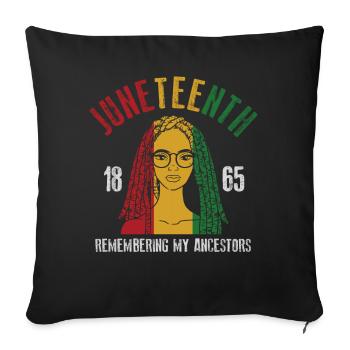 Juneteenth 1865 Remembering My Ancestors - Sofa pillowcase 17,3'' x 17,3'' (45 x 45 cm) - black - Front