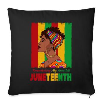 Juneteenth 1865 Remembering My Ancestors - Sofa pillowcase 17,3'' x 17,3'' (45 x 45 cm) - black - Front