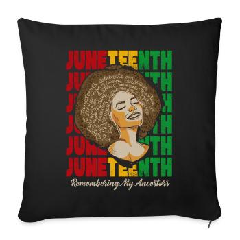 Juneteenth 1865 Se souvenir de mes ancêtres - Housse de coussin décorative 45 x 45 cm - noir - Devant