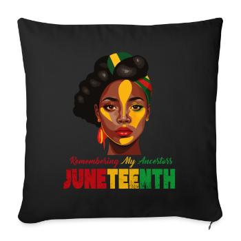 Juneteenth 1865 Se souvenir de mes ancêtres - Housse de coussin décorative 45 x 45 cm - noir - Devant