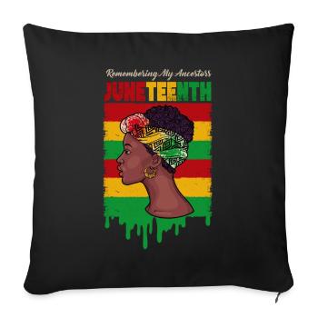 Juneteenth 1865 Remembering My Ancestors - Sofa pillowcase 17,3'' x 17,3'' (45 x 45 cm) - black - Front