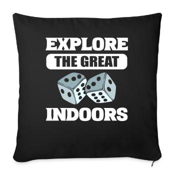 Explorez le grand amateur de jeux de société à l’intérieur - Housse de coussin décorative 45 x 45 cm - noir - Devant