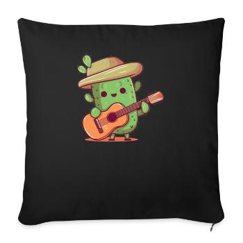 Cactus Plays Guitar Western Mexico Cactus - Sofa pillowcase 17,3'' x 17,3'' (45 x 45 cm) - black - Front