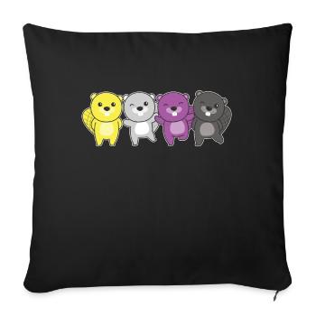 Nichtbinär Biber Flag Pride LGBTQ süße Biber - Sofakissenbezug 45 x 45 cm - Schwarz - Vorne