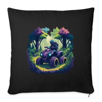 Quad Vehicle Offroad Quad Rider Gelende Cartoon - Sofa pillowcase 17,3'' x 17,3'' (45 x 45 cm) - black - Front