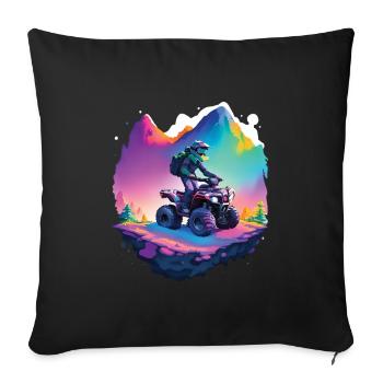 Quad Bike Outdoor Tour Race Quad Rider Design - Sofa pillowcase 17,3'' x 17,3'' (45 x 45 cm) - black - Front