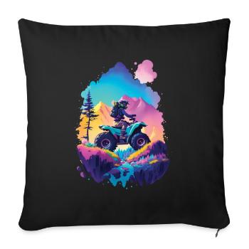 Motocross Quad Quad Rider Race Outdoor Dirt Bike - Sofa pillowcase 17,3'' x 17,3'' (45 x 45 cm) - black - Front