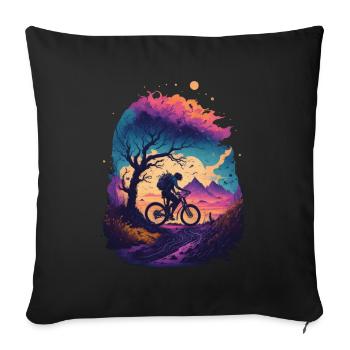 Vélo VTT Cycliste Route Vélo Sport Vélo - Housse de coussin décorative 45 x 45 cm - noir - Devant