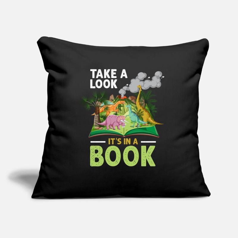 Jetez un coup d’œil C’est dans un rat de bibliothèque de lecture de livre Housse de coussin décorative 45 x 45 cm