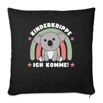 Kinderkrippe Ich Komme! Koala - Sofakissenbezug 45 x 45 cm - Schwarz - Vorne
