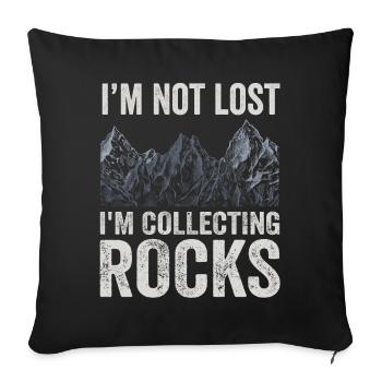 I'm Not Lost I'm Collecting Rocks Funny Geology - Sofa pillowcase 17,3'' x 17,3'' (45 x 45 cm) - black - Front