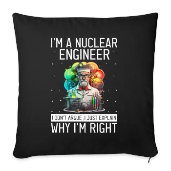 Nuklearingenieur für Kernkraftwerk und Kernenergie - Sofakissenbezug 45 x 45 cm - Schwarz - Vorne