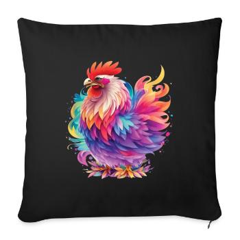 Colorful Chicken Chicken Lover Chickens Design - Sofa pillowcase 17,3'' x 17,3'' (45 x 45 cm) - black - Front