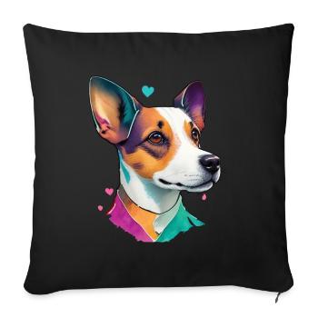 Jack Russell Terrier Dog Dog Lover Design - Sofa pillowcase 17,3'' x 17,3'' (45 x 45 cm) - black - Front