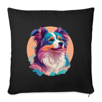 Berger Australien Chien Chien Amoureux Chiens - Housse de coussin décorative 45 x 45 cm - noir - Devant