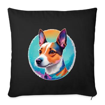 Jack Russel Chien préféré et fidèle compagnon - Housse de coussin décorative 45 x 45 cm - noir - Devant