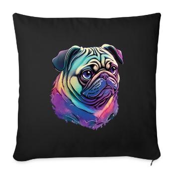 Süßer Mops - Das ultimative Hundeliebhaber Design - Sofakissenbezug 45 x 45 cm - Schwarz - Vorne