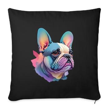 French Bulldog Dog Pet Love - Sofa pillowcase 17,3'' x 17,3'' (45 x 45 cm) - black - Front