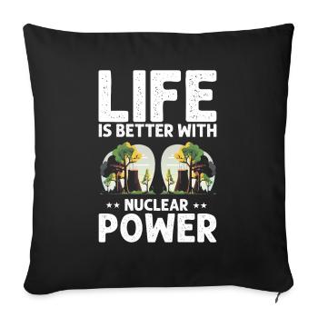 Erneuerbare Nukleare Spruch für Nukleartechnik - Sofakissenbezug 45 x 45 cm - Schwarz - Vorne