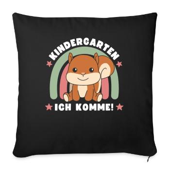 Kindergarten Ich Komme! - Sofakissenbezug 45 x 45 cm - Schwarz - Vorne