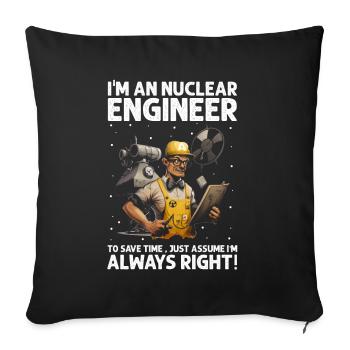 Kernenergie Spruch für Kernenergie - Sofakissenbezug 45 x 45 cm - Schwarz - Vorne