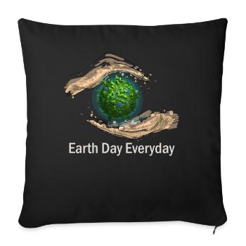 Earth Day Everyday Environmental Awareness - Sofa pillowcase 17,3'' x 17,3'' (45 x 45 cm) - black - Front