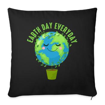 Earth Day Everyday Environmental Awareness - Sofa pillowcase 17,3'' x 17,3'' (45 x 45 cm) - black - Front