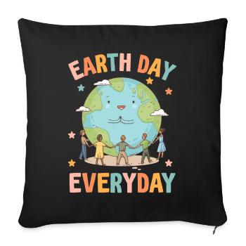 Earth Day Everyday Environmental Awareness - Sofa pillowcase 17,3'' x 17,3'' (45 x 45 cm) - black - Front