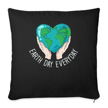 Earth Day Everyday Environmental Awareness - Sofa pillowcase 17,3'' x 17,3'' (45 x 45 cm) - black - Front