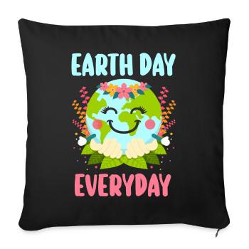 Earth Day Everyday Environmental Awareness - Sofa pillowcase 17,3'' x 17,3'' (45 x 45 cm) - black - Front