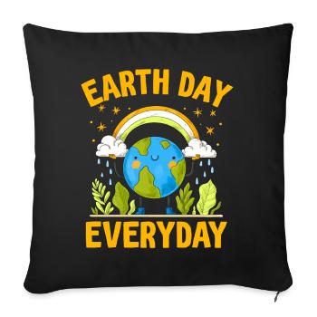 Earth Day Everyday Environmental Awareness - Sofa pillowcase 17,3'' x 17,3'' (45 x 45 cm) - black - Front