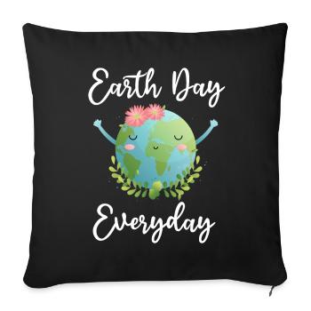Earth Day Everyday Environmental Awareness - Sofa pillowcase 17,3'' x 17,3'' (45 x 45 cm) - black - Front