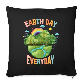 Earth Day Everyday Environmental Awareness - Sofa pillowcase 17,3'' x 17,3'' (45 x 45 cm) - black - Front