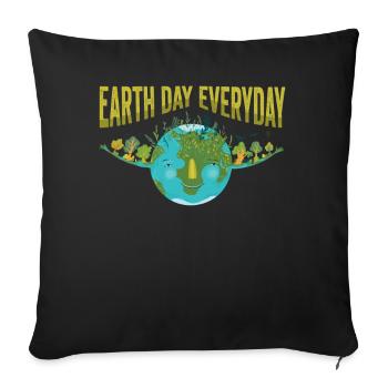 Earth Day Everyday Environmental Awareness - Sofa pillowcase 17,3'' x 17,3'' (45 x 45 cm) - black - Front