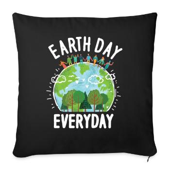 Earth Day Everyday Environmental Awareness - Sofa pillowcase 17,3'' x 17,3'' (45 x 45 cm) - black - Front