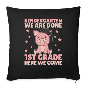 Kids Kindergarten graduate Schwein 1st grade - Sofakissenbezug 45 x 45 cm - Schwarz - Vorne