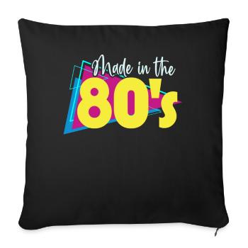 Musique des années 80 - Housse de coussin décorative 45 x 45 cm - noir - Devant