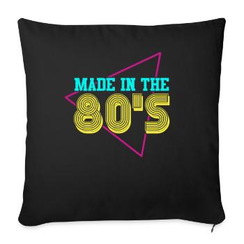 Musique des années 80 - Housse de coussin décorative 45 x 45 cm - noir - Devant