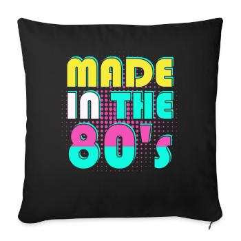 Musique des années 80 - Housse de coussin décorative 45 x 45 cm - noir - Devant