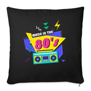 Musique des années 80 - Housse de coussin décorative 45 x 45 cm - noir - Devant