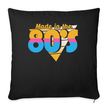 Musique des années 80 - Housse de coussin décorative 45 x 45 cm - noir - Devant