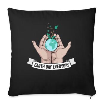 Earth Day Everyday Environmental Awareness - Sofa pillowcase 17,3'' x 17,3'' (45 x 45 cm) - black - Front