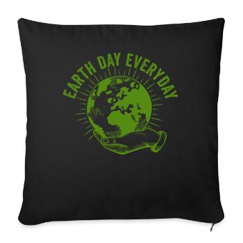 Earth Day Everyday Environmental Awareness - Sofa pillowcase 17,3'' x 17,3'' (45 x 45 cm) - black - Front