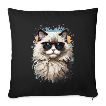 Ragdoll cat for true cat lovers cats - Sofa pillowcase 17,3'' x 17,3'' (45 x 45 cm) - black - Front
